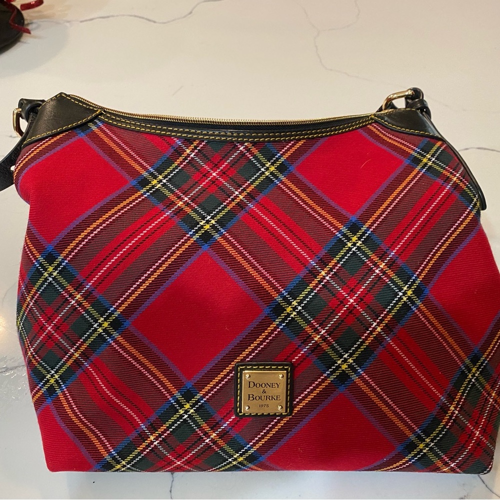Dooney and Bourke red tartan plaid purse
